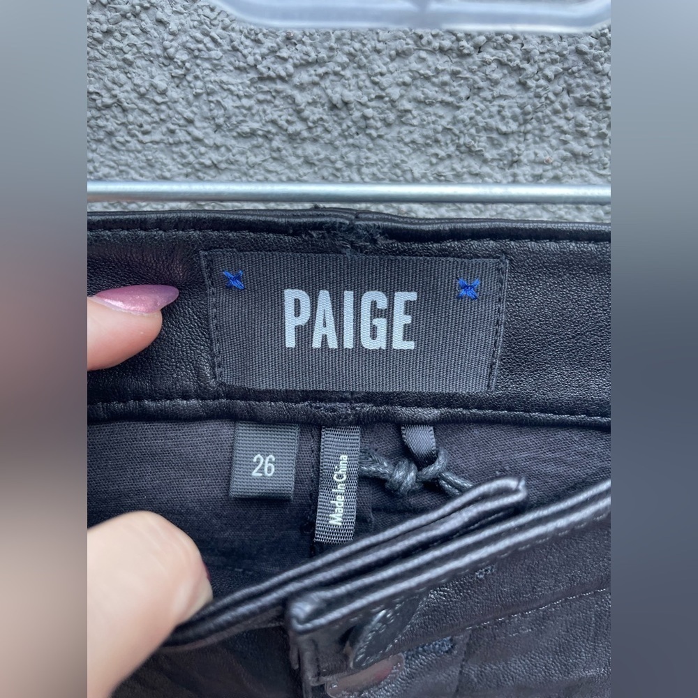 PAIGE Hoxton straight with expsd bts black Lambs Leather New with Tags! - Picture 3 of 7